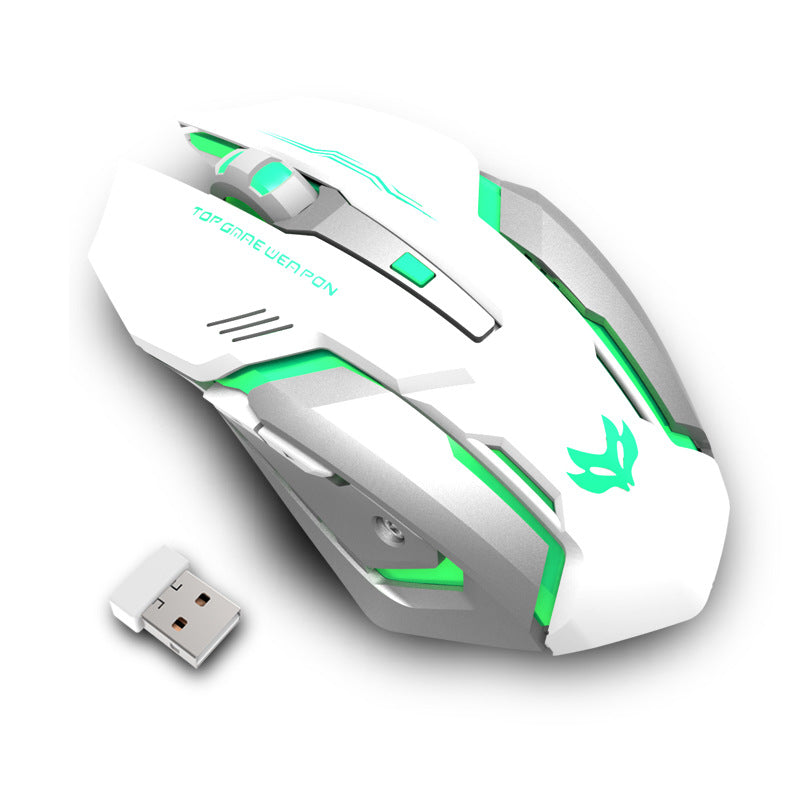 Silent Wireless Gaming Mouse with Wireless Charging and LED Design