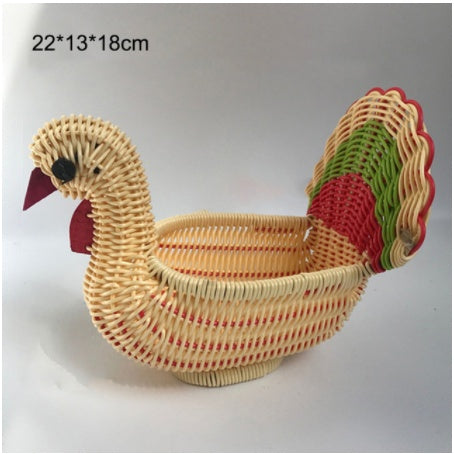 Creative Rattan Fruit Basket – Decorative Home Storage Basket for Fruit, Snacks & Tabletop Organization