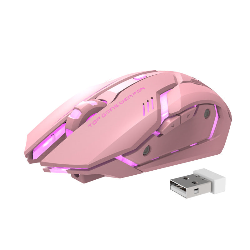 Silent Wireless Gaming Mouse with Wireless Charging and LED Design