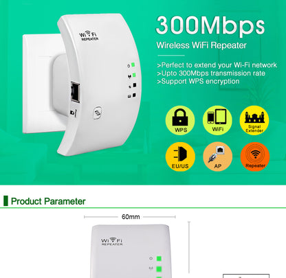 EASYIDEA WR101000 WIFI Repeater &amp; Signal Booster – 300Mbps