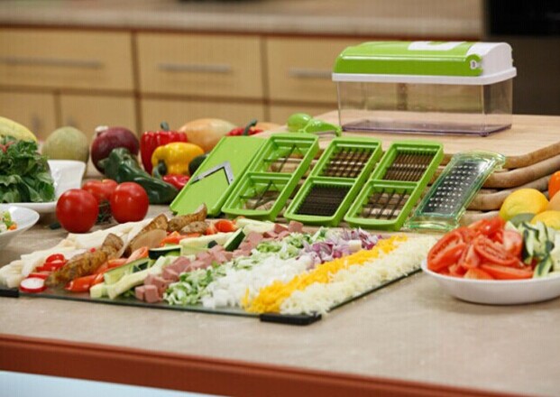 12-Piece Multifunctional Vegetable Chopper Set – Manual Food Slicer, Dicer, Grater & Cutter with Handle for Kitchen Prep