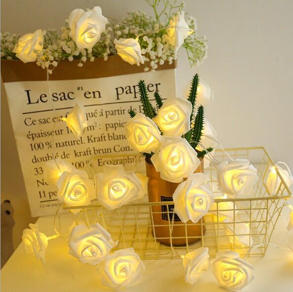 Rose Flower LED String Lights – Battery Operated Fairy Lights for Bedroom, Party & Romantic Decoration