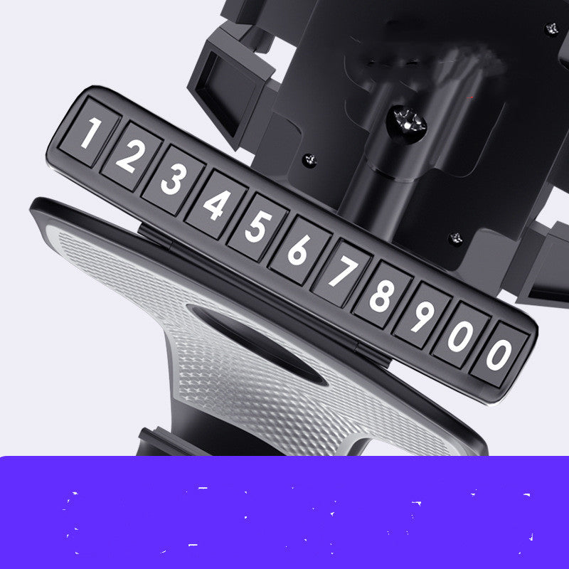 Rotatable Adjustable Car Phone Holder – Multi-Function Navigation Stand with Parking Card Slot for Dashboard Use