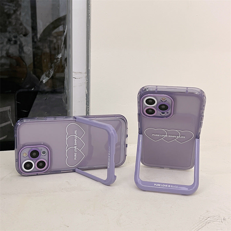 Invisible Stand Love Line Phone Case – Slim Protective Cover with Hidden Bracket