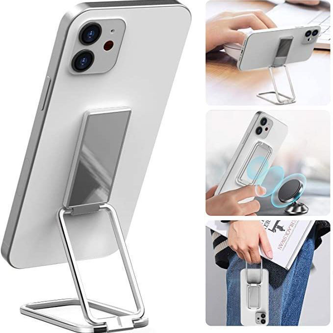 Foldable Phone Ring Holder – Magnetic Retractable Finger Grip & Desktop Stand