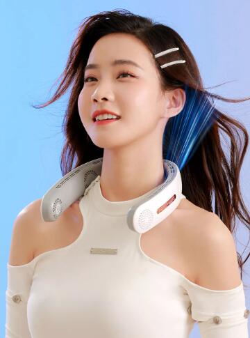 Portable USB Rechargeable Leafless Hanging Neck Fan – Foldable Quiet Hands-Free Cooling Fan for Outdoor Sports & Travel