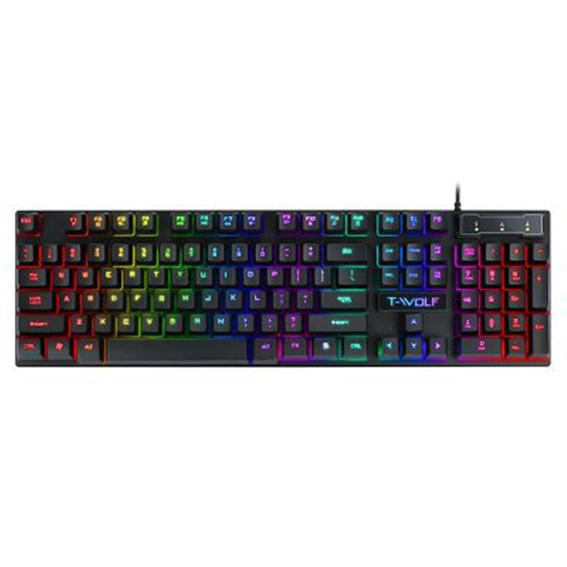 USB Wired Gaming Keyboard with LED Luminous Floating Keys
