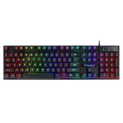 USB Wired Gaming Keyboard with LED Luminous Floating Keys
