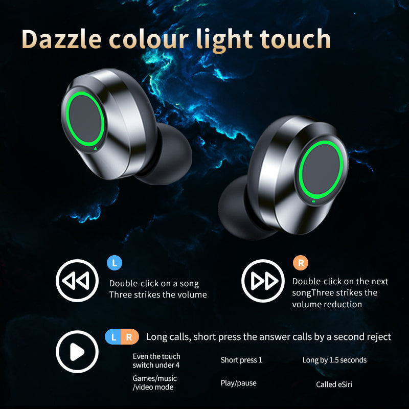 YD03 Wireless Bluetooth Earbuds – TWS Smart Digital Display In-Ear Headset with Breathing Light
