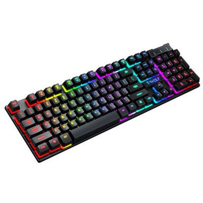 USB Wired Gaming Keyboard with LED Luminous Floating Keys