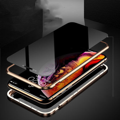 Anti-Peeping Magnetic Privacy Phone Case – Protective Glass & Metal Shell for iPhone.