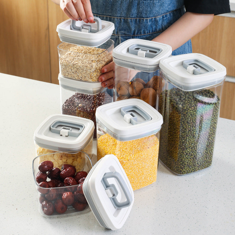 Transparent Stackable Kitchen Storage Container – Airtight Dry Food Organizer for Freshness & Space Saving