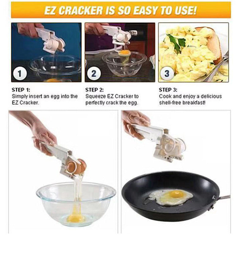 Handheld Egg Shell Cracker – Creative Plastic Egg Opener & Separator Tool for Easy Kitchen Cooking & Baking