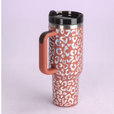 40oz Insulated Stainless Steel Tumbler with Handle & Straw, Spill-Proof Travel Coffee Mug with Lid