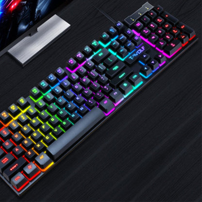 USB Wired Gaming Keyboard with LED Luminous Floating Keys