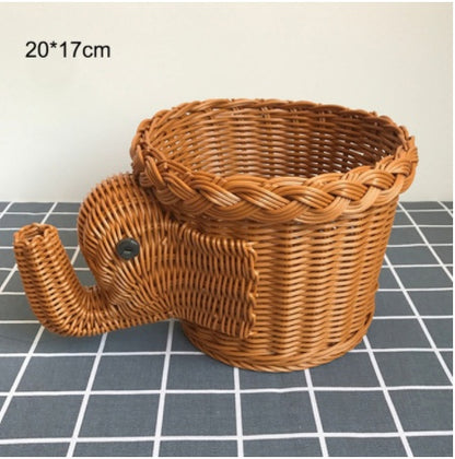 Creative Rattan Fruit Basket – Decorative Home Storage Basket for Fruit, Snacks & Tabletop Organization