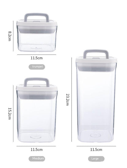 Transparent Stackable Kitchen Storage Container – Airtight Dry Food Organizer for Freshness & Space Saving