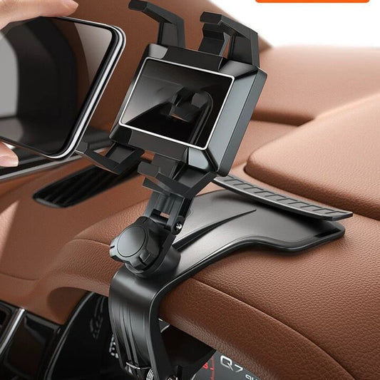 Rotatable Adjustable Car Phone Holder – Multi-Function Navigation Stand with Parking Card Slot for Dashboard Use