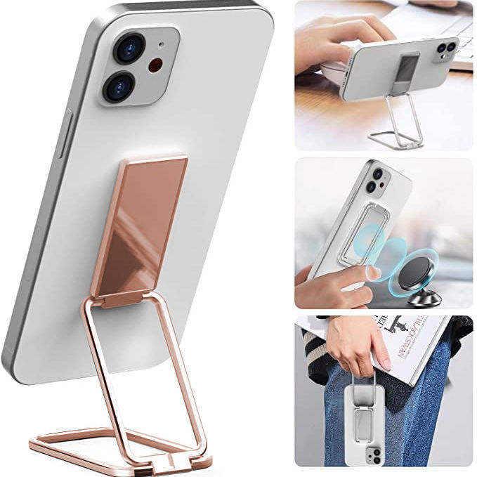 Foldable Phone Ring Holder – Magnetic Retractable Finger Grip & Desktop Stand