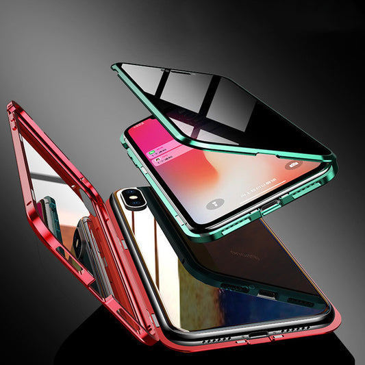 Anti-Peeping Magnetic Privacy Phone Case – Protective Glass & Metal Shell for iPhone.