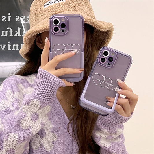 Invisible Stand Love Line Phone Case – Slim Protective Cover with Hidden Bracket