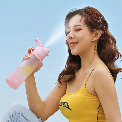 Large Capacity 2-in-1 Spray Water Bottle – Portable Mist & Drink Hydration Bottle for Outdoor Sports, Fitness, Travel & Daily Use