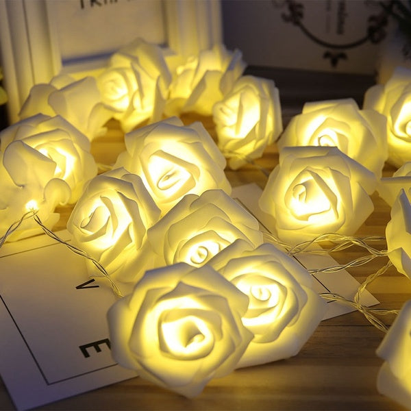 Rose Flower LED String Lights – Battery Operated Fairy Lights for Bedroom, Party & Romantic Decoration