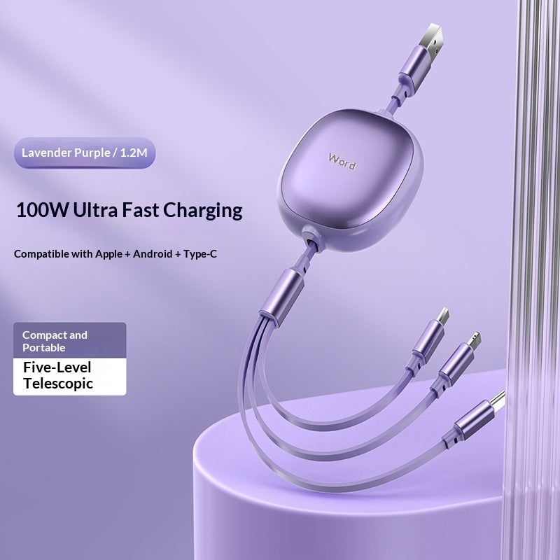 3-in-1 Fast Charging Data Cable – Lightning / Micro USB / Type-C (1.2m)