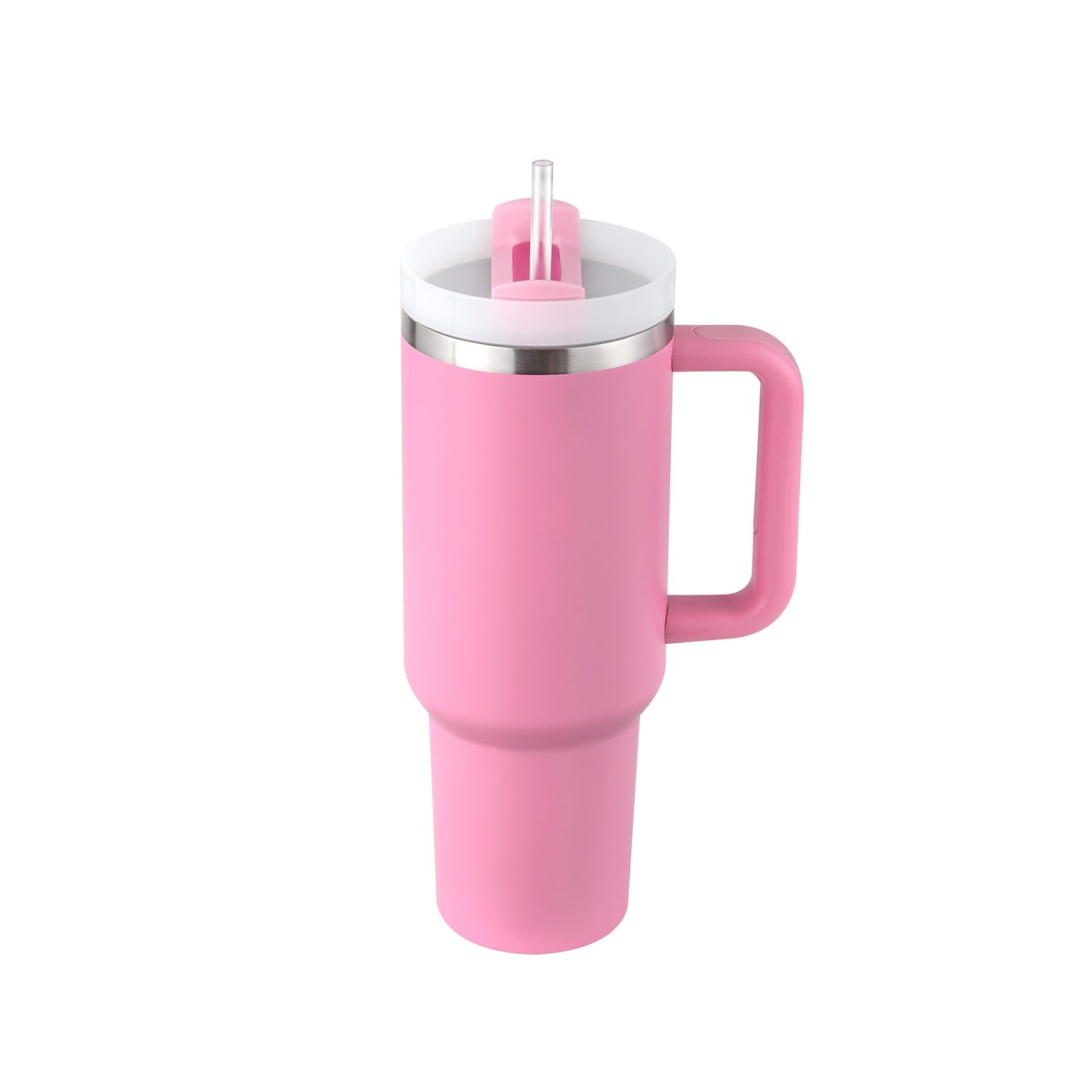 40oz Insulated Stainless Steel Tumbler with Handle & Straw, Spill-Proof Travel Coffee Mug with Lid