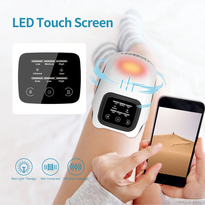 Rechargeable Heated Knee Massager – Intelligent Infrared Vibration Knee Brace for Pain Relief, Joint Support & Relaxation
