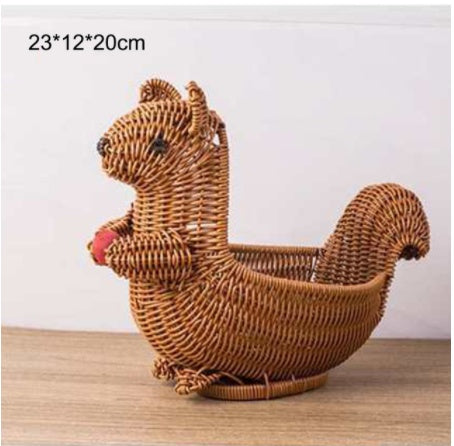 Creative Rattan Fruit Basket – Decorative Home Storage Basket for Fruit, Snacks & Tabletop Organization