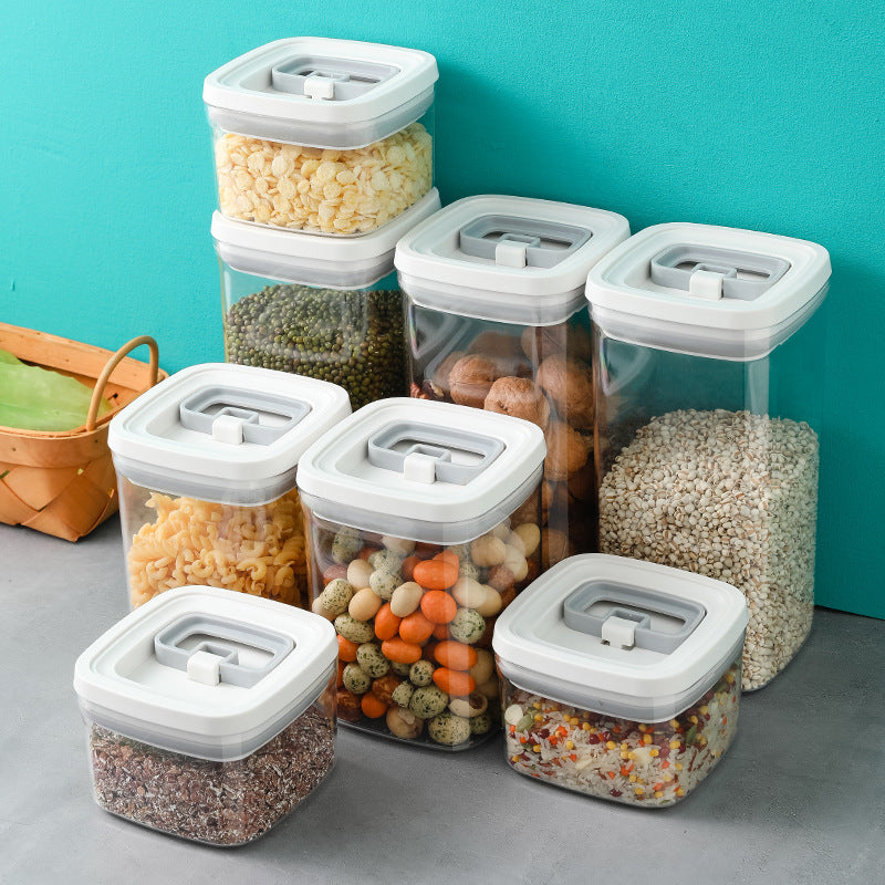 Transparent Stackable Kitchen Storage Container – Airtight Dry Food Organizer for Freshness & Space Saving