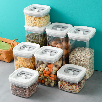 Transparent Stackable Kitchen Storage Container – Airtight Dry Food Organizer for Freshness & Space Saving