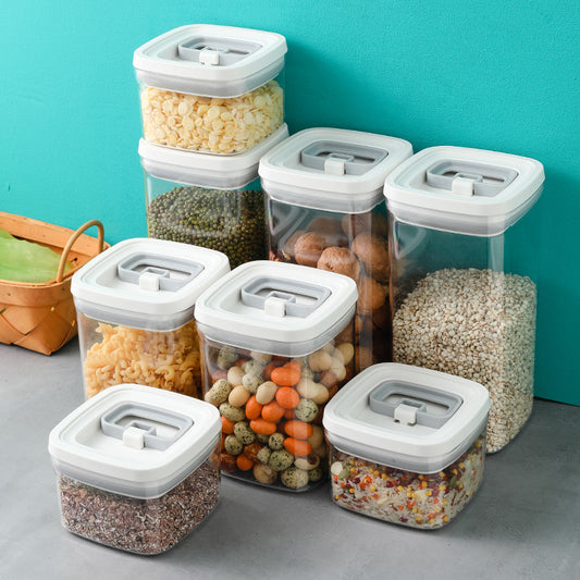 Transparent Stackable Kitchen Storage Container – Airtight Dry Food Organizer for Freshness & Space Saving