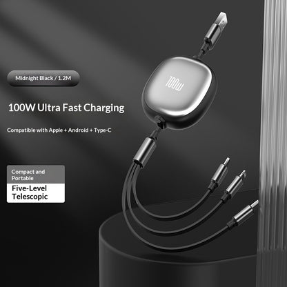 3-in-1 Fast Charging Data Cable – Lightning / Micro USB / Type-C (1.2m)