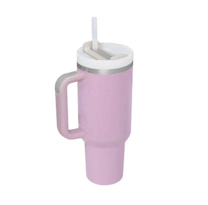 40oz Insulated Stainless Steel Tumbler with Handle & Straw, Spill-Proof Travel Coffee Mug with Lid