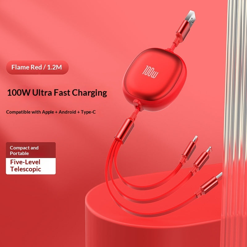 3-in-1 Fast Charging Data Cable – Lightning / Micro USB / Type-C (1.2m)