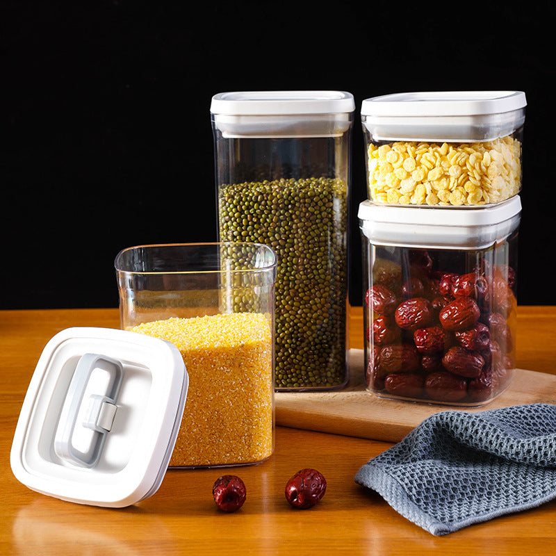 Transparent Stackable Kitchen Storage Container – Airtight Dry Food Organizer for Freshness & Space Saving