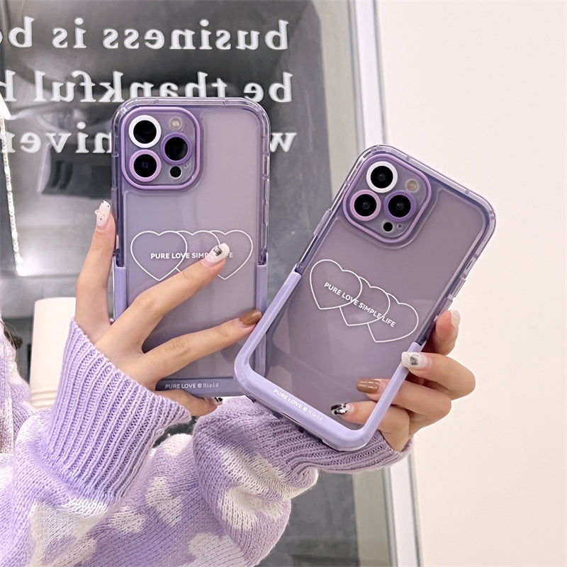 Invisible Stand Love Line Phone Case – Slim Protective Cover with Hidden Bracket