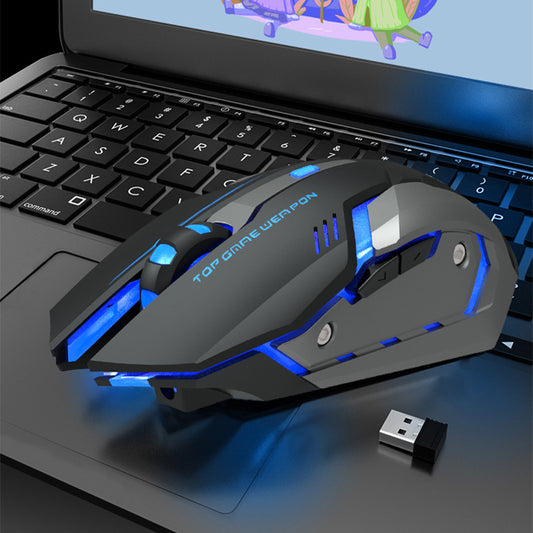Silent Wireless Gaming Mouse with Wireless Charging and LED Design