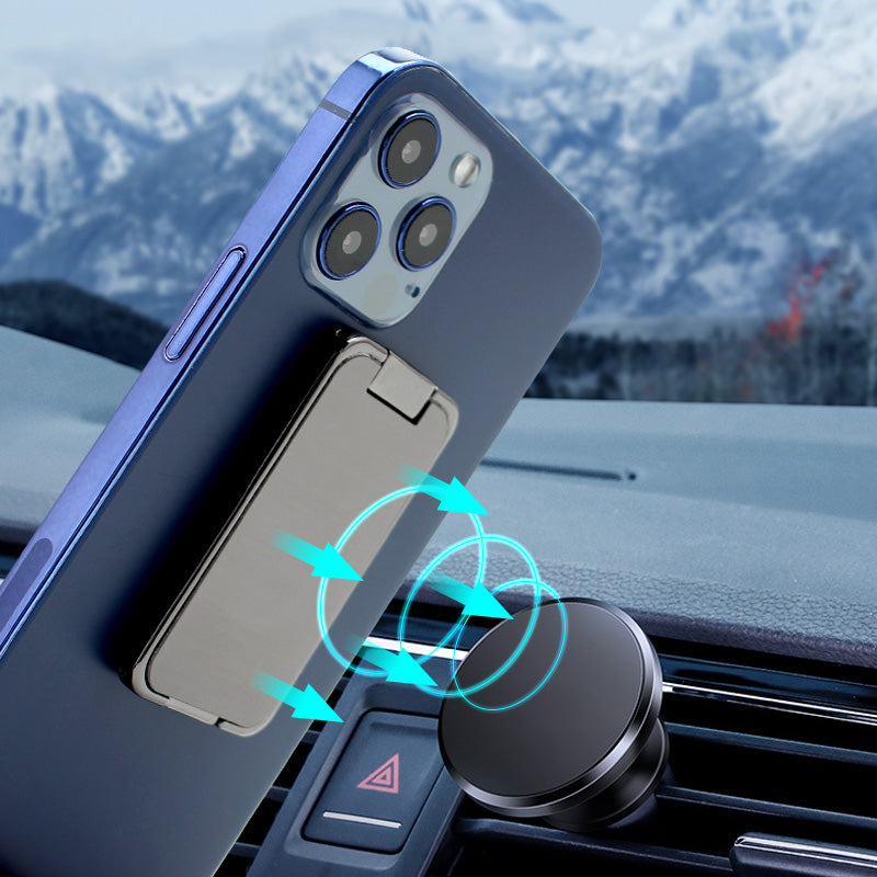 Foldable Phone Ring Holder – Magnetic Retractable Finger Grip & Desktop Stand