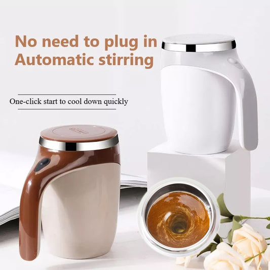 Rechargeable Automatic Self-Stirring Electric Magnetic Mixing Mug for Coffee, Milk, Protein & Milkshake