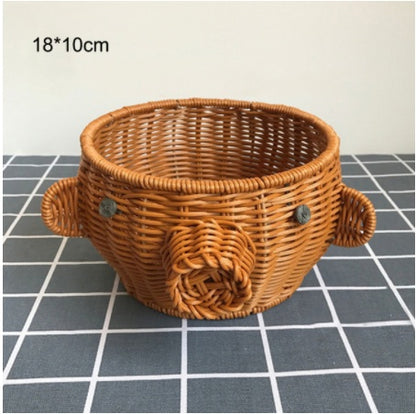 Creative Rattan Fruit Basket – Decorative Home Storage Basket for Fruit, Snacks & Tabletop Organization